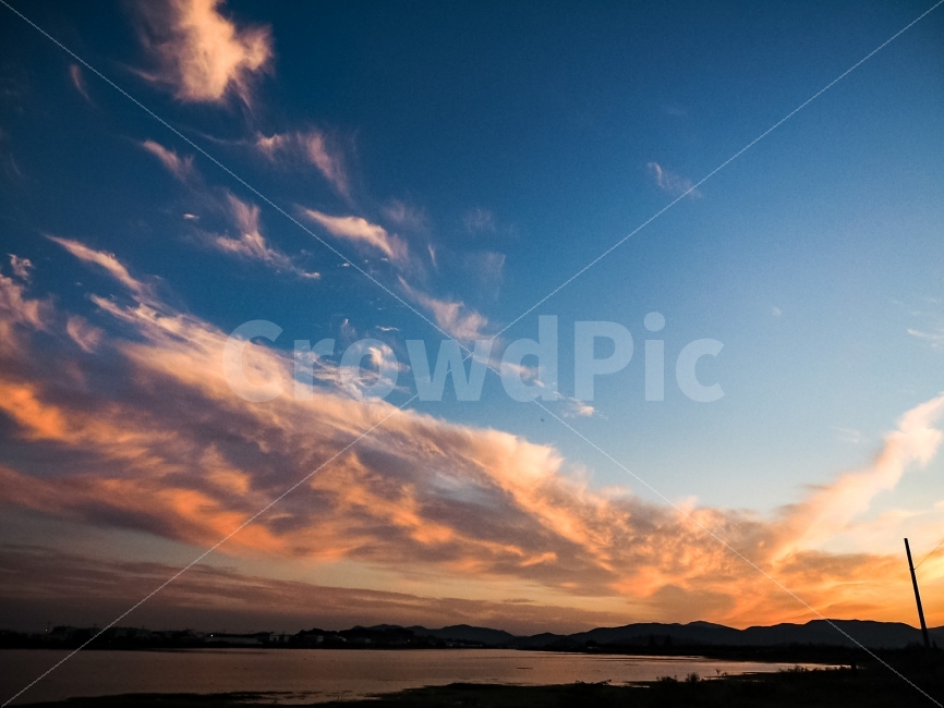 노을,하늘,구름,자연,강,자연,풍경,nature,landscape,outdoors,옥외,sky