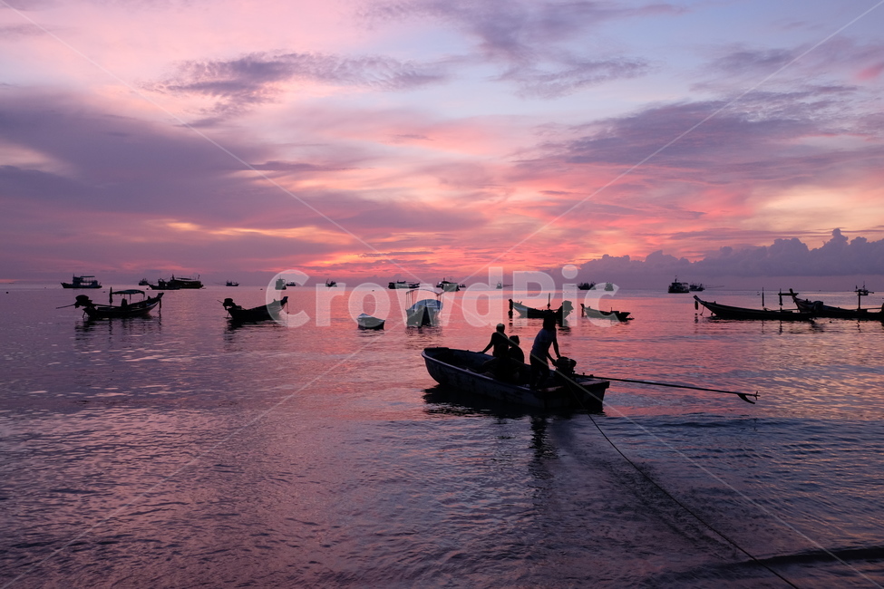 바다,태국,꼬따오,노을,붉은노을,배,하늘,sky,sea,sunset