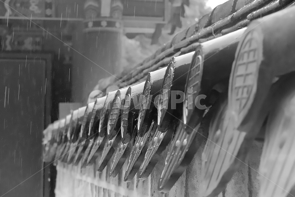 전주,기와,비오는날,비오는날기와,추적추적,흑백,모노톤,monochrome,black and white