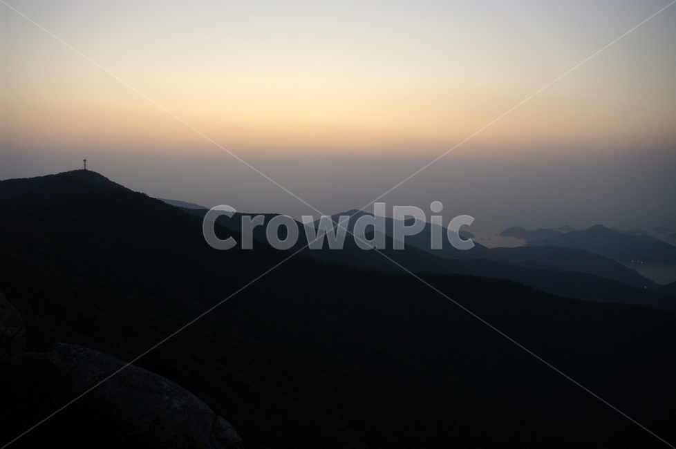 노을,하늘,산,구름,일출,풍경,섬,자연,풍경,nature,landscape,mountain range,산맥,outdoors,옥외,mountain