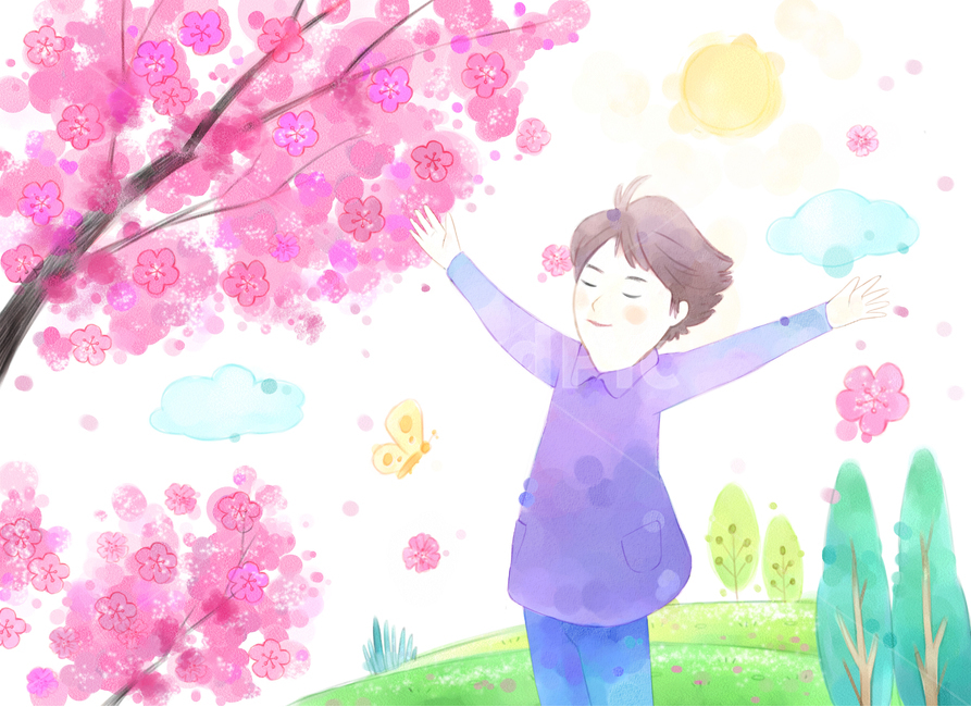 봄,계절,봄향기,봄나들이,산들바람,활기,봄학기,정원,동산,꽃냄새,꽃잎,나무,풍경,배경,푸르름,푸름,환경,햇살,따스함,녹색,기쁨,즐거움,행복,화사함,식물,잎사귀,새생명,꽃,새싹,풀잎,페인터,그림,회화,일러스트,핸드드로잉,드로잉,아트,만화,클립,클립아트,삽화,그래픽,수채화,유화,파스텔,상황,상황그림,캐릭터,남,남자,사람,인간,미소,평화로움,자유,안식,만세,기지개,평안,봄바람,벚꽃,해,구름,날림,꽃밭,나비,언덕,공원,들판,자연,아기자기,봄,계절,spring,season,그래픽,일러스트레이션,graphic,illustration