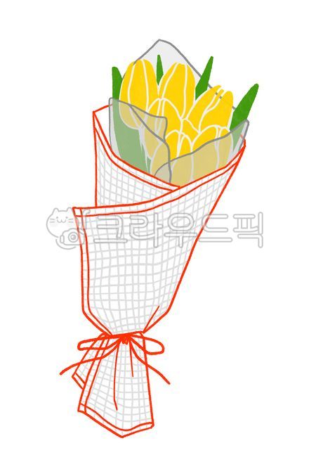 봄,꽃다발,튤립,봄꽃,포장지,꽃,노란꽃,식물,축하,빨간리본,리본,선물,졸업식,입학식,성년의날,기념