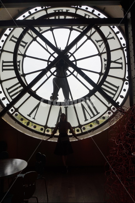 shadow,clock,clock tower,building,person,silhouette,female,human,architecture
