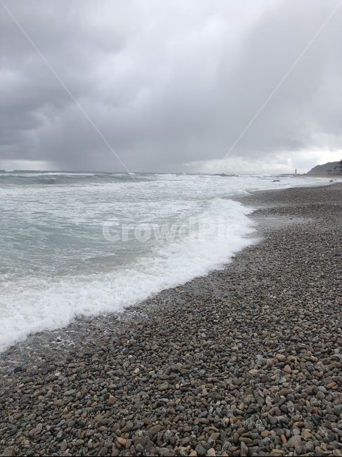 바다,sea,돌,흐린날,성난파도