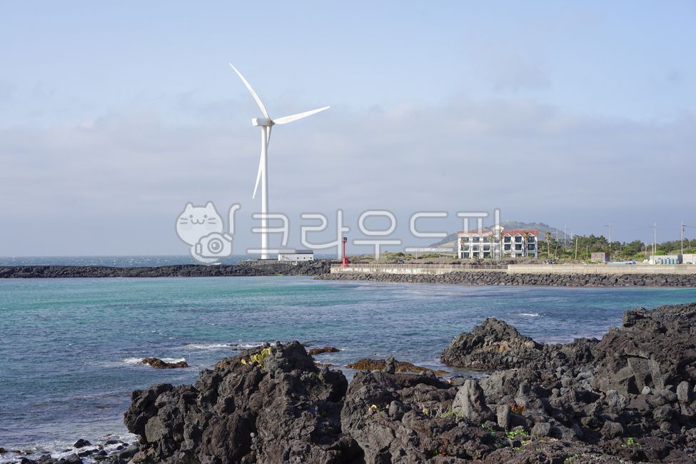 wind generator,ocean,windmill,jeju island,Sinchang Coastal Road
