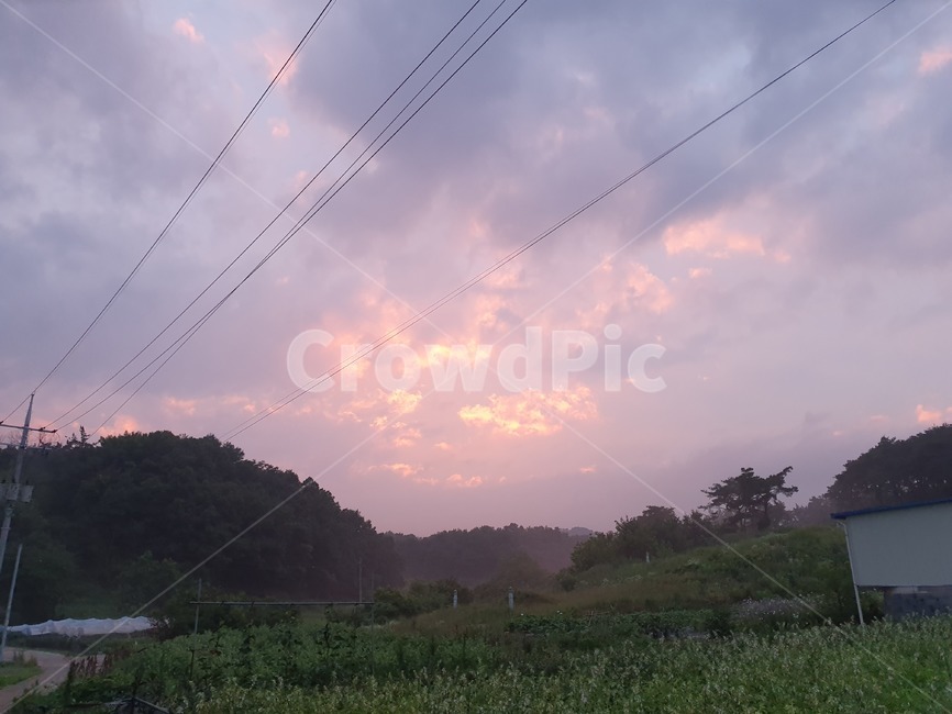 cable,일몰,구름,하늘,자연