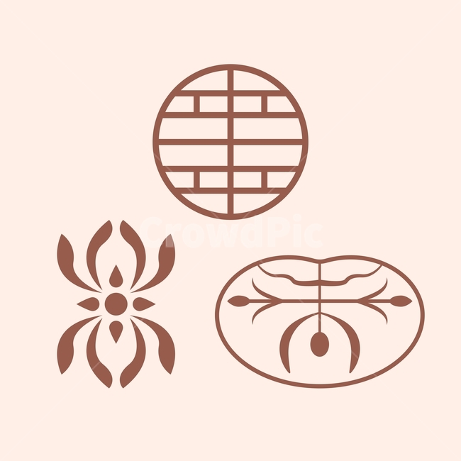 pattern,traditional pattern,flower,beautiful,korea,plant,Roof tile pattern,illustration,vector,Dancheong,circle,design source