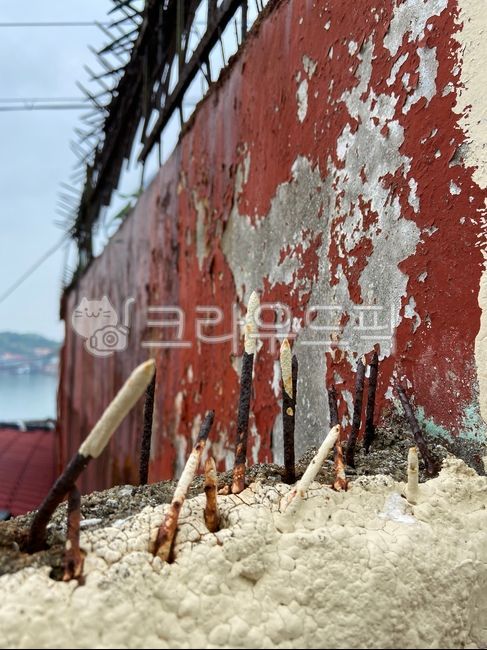 경계,주의,담벼락,레트로,낡음