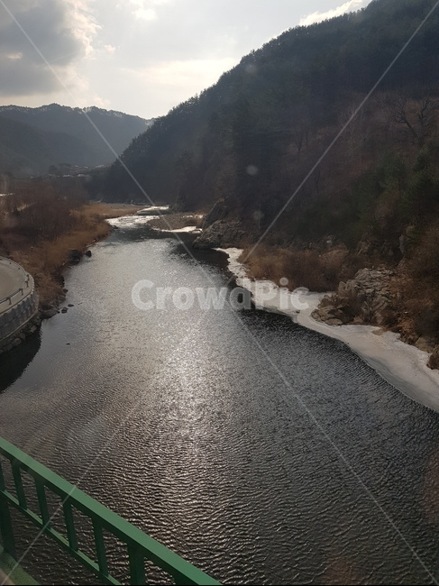 강,산,자연,하늘,구름