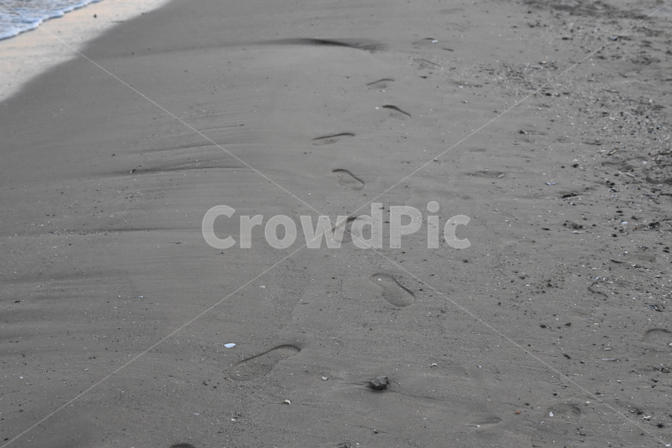 발자국,모래사장,바다,해변,어두운,footprint,tracks,beach,sand,해변,바다,beach,sea