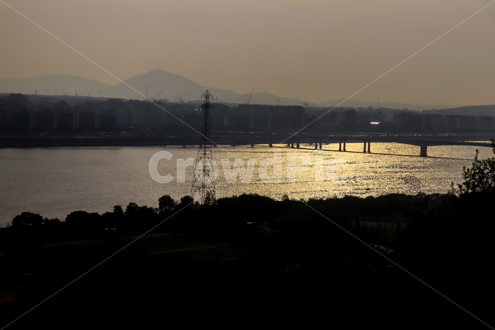 윤슬,노을,강,하늘공원,한강,sunset,river,bridge,natural