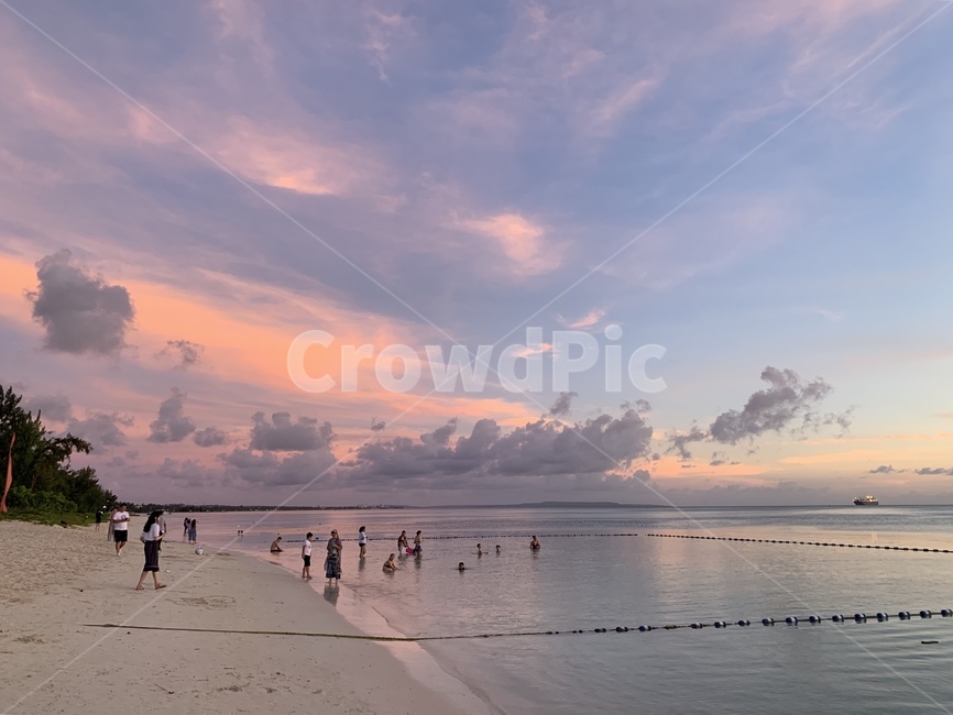 사이판,바다,노을,핑크,하늘,스카이,자연,마이크로비치,해변,바다,beach,sea