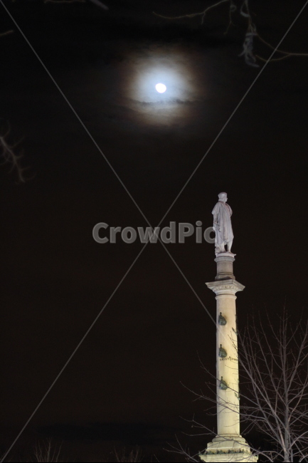 뉴욕,달빛,콜럼버스써클,밤,동상,야경,밤,풍경,nightscape,night,landscape,해외,외국,세계,foreign,oversea,world,조각상,동상,석상,조형물,statue,bronze statue,stone statue,nature,자연,outdoors,옥외