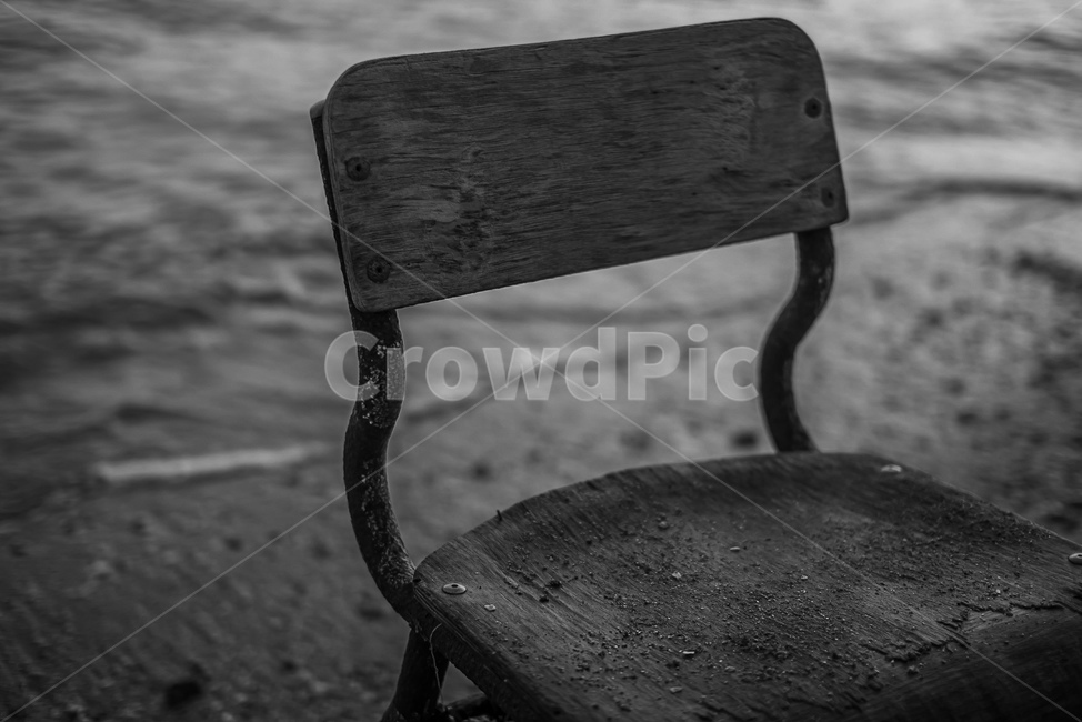 바다,의자,소품,감성,흑백사진,흑백,모노톤,monochrome,black and white