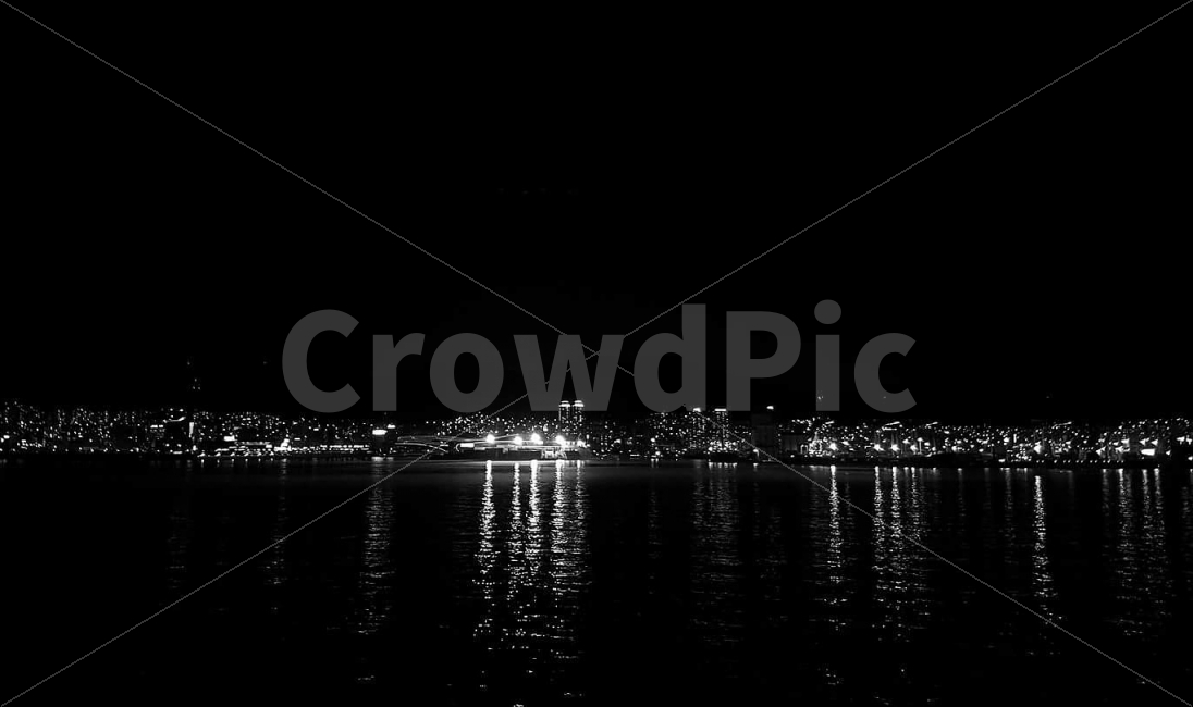 부산,밤바다,바다,야경,흑백,도시,풍경,city,landscape,야경,밤,nightscape,night,흑백,모노톤,monochrome,black and white,water,물,outdoors,옥외,nature,자연