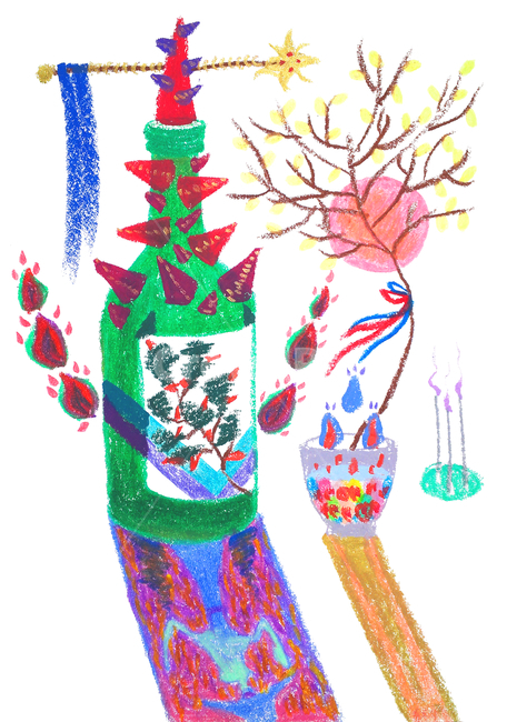 bizarre,soju,indigenous,drawing,fire,scary,unusual,alcohol,glass,hand drawing,flashy,tree,raw,Orientalism,strange,odd,drink,totemism,moon,traditional,horn,unique,brash,ghost,mysterious,goblin,soju glass,art,Superstition,alcoholic,abstraction,dokkaebi,gaud