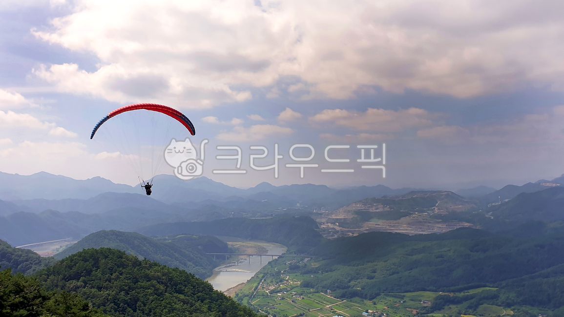 자연,산,골짜기,패러글라이딩,단양,강줄기,전망대,경사,파노라마,단양팔경,산맥,여름