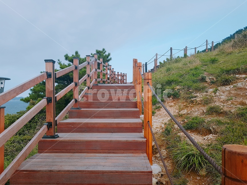 자연,다리,계단,바다,풀,풍경,거제도,바람의언덕,자연,풍경,nature,landscape,handrail,난간,banister,building,건물,bridge,boardwalk,산책로