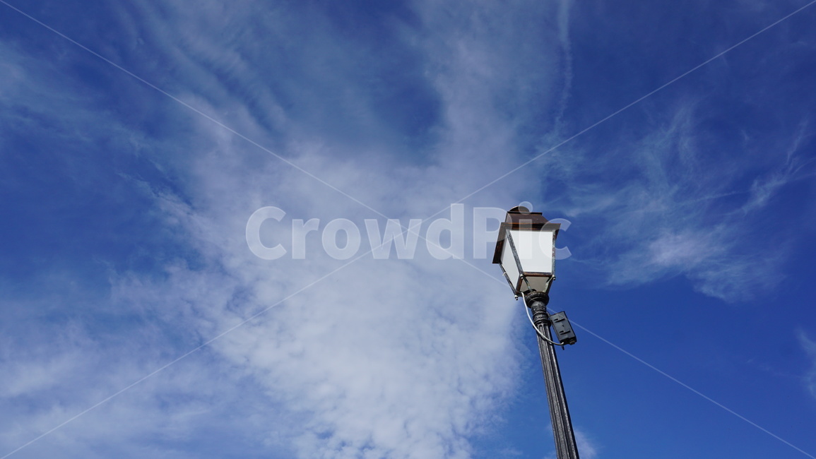 가로등,하늘,streetlamp,구름,파란하늘