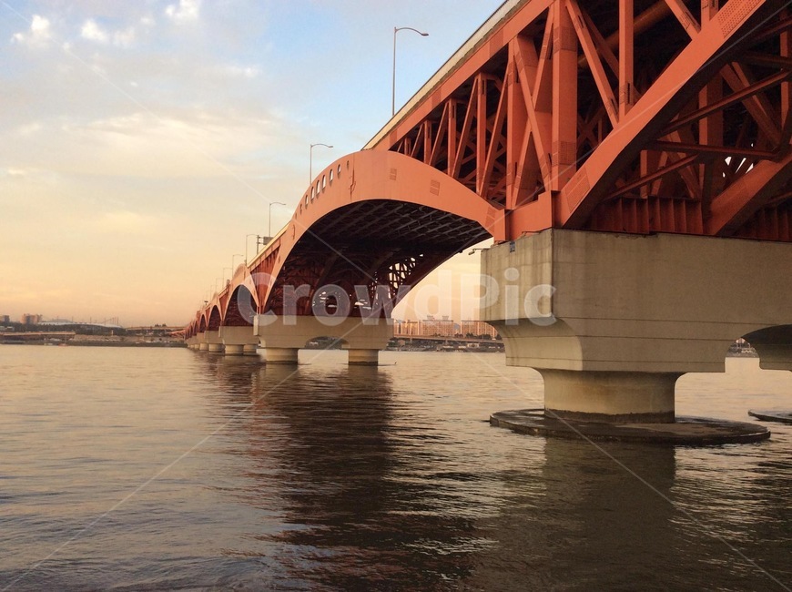 한국,성산대교,한강,다리,풍경,초저녁,bridge,건축물,건물외관,exterior,building,structure,architecture,construction
