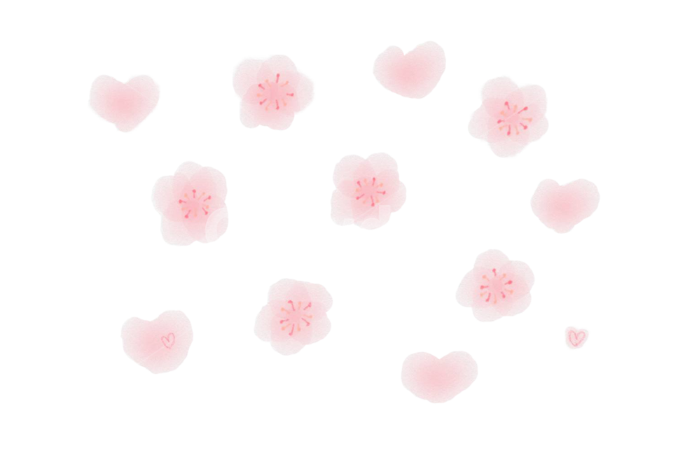 벚꽃,하트,봄,수채화,png