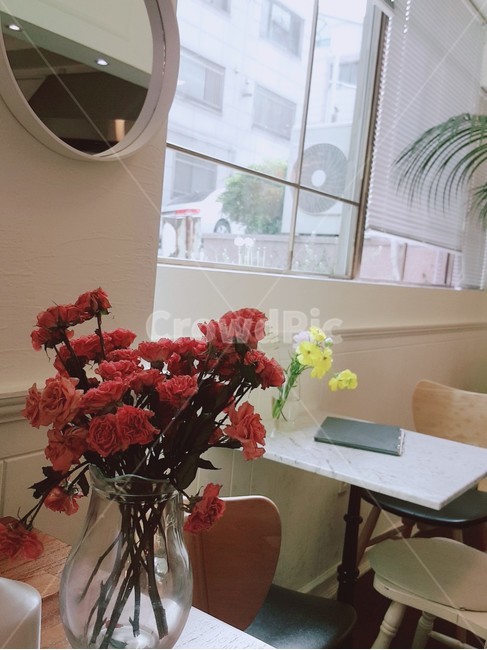 화병,꽃병,카페,창가,cafe,카페내부