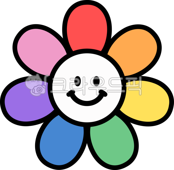 스마일,꽃,스마일꽃,꽃얼굴,데이지,smile,flower,무지개,무지개꽃