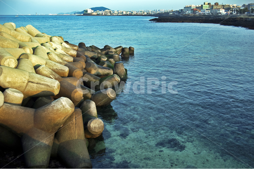 제주도,해변,방파제,테트라포드,쪽빛바다,제주도,jeju,jeju island