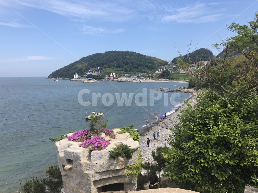 promontory,곶,nature,자연,outdoors,옥외,성,바다,하늘,구름,꽃,매미성,거제도,산,나무,castle,자갈,숲,자갈마당,자연,풍경,nature,landscape