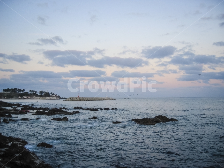 노을,바다,푸르름,등대,빨간등대,blueish,자연,풍경,nature,landscape,promontory,곶