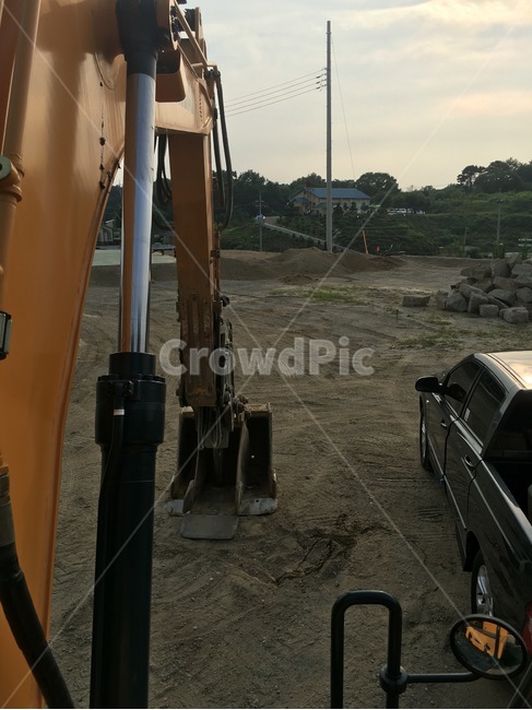 자동차,포크레인,저녁,기계,중장비,산업,industry,industrial,건설업,건축업,construction industry