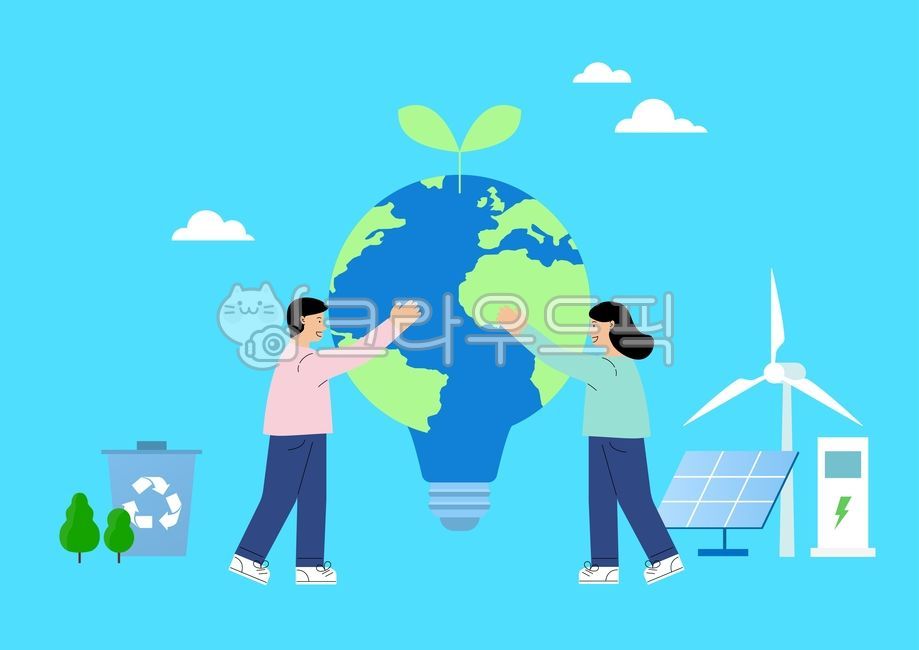 벡터,일러스트,일러스트레이션,드로잉,그림,플랫,비즈니스,환경,친환경,에코,지구의날,자연,미래,자연보호,환경보호,지속가능,성장,기후변화,탄소,빌딩,건물,집,물뿌리개,물방울,화살표,풍력발전,태양광발전,발전소,전기차,전기자동차,충전소,충전기,새싹,나무,배터리,사람,즐거운,행복한,남자,여자,지구,전구,글로벌,사랑,산업,vector,illustration,drawing,flat,business,ecology,environment,esg,future,earth,bulb,person,man,woman,people,trash,can,solar,wind,electric,power,sprout