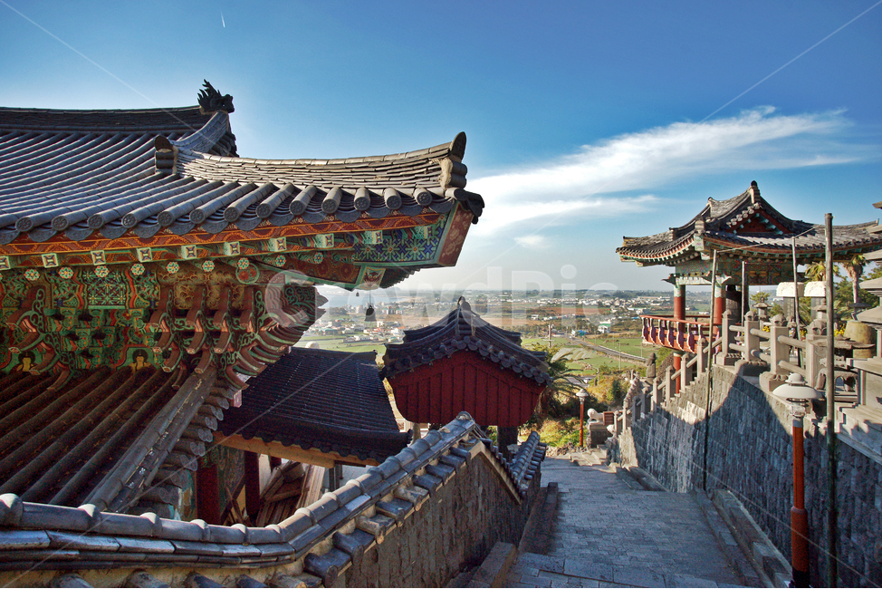 산방사,산방산,서귀포시,기와,사찰,담장,처마,단청