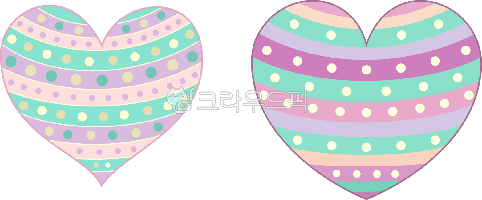 하트,줄무늬,땡땡이,핑크,일러스트,파스텔,손그림,그림,디자인,그래픽,소스,패턴,도트,발렌타인,귀여운,아이콘,스티커,아트