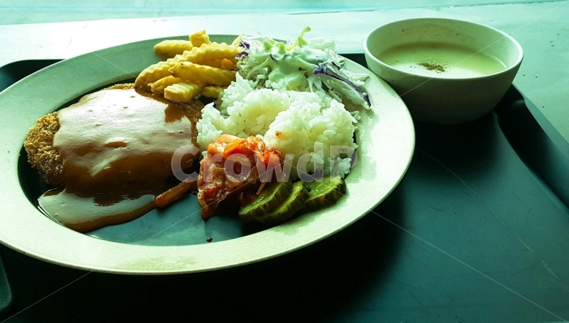 점심,레스토랑,뷔페,돈까스,감자튀김,분위기,밥,스프,한끼,소스,크림,샐러드,즐거움,치즈,피클,김치