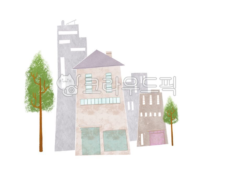 city,tree,store,house,building,Modern,small town,painting,Town,background,drawing,art tree,illustration,decoration