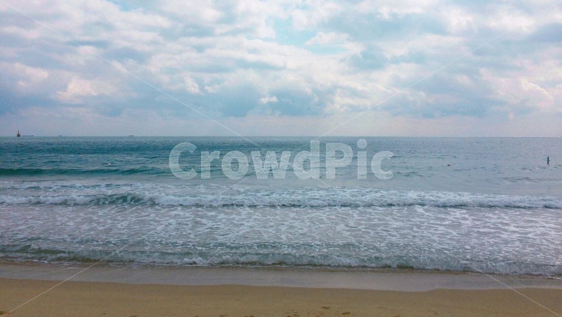 바다,구름,해변,부산,한국