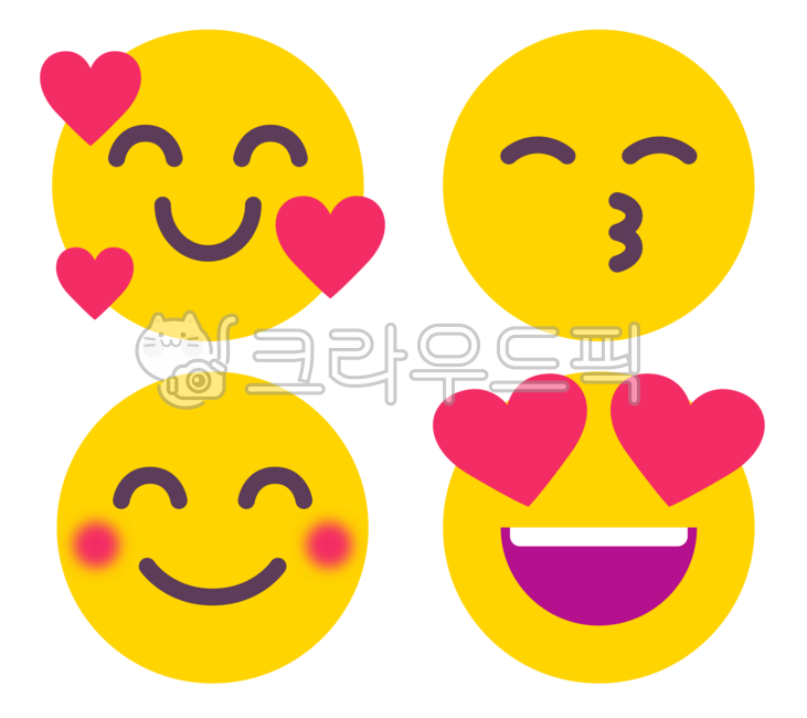 Emoji,Emoticon,Smile,Yellow Face,Expression,Heart,Lips,Smile,Flat Design,Red Cheek,Face