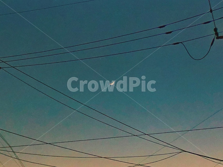 moon,달,sunset,노을,sky,하늘,자연,nature,풍경,scenery,landscape,색깔,색상,색채,색감,colorsense,colorsensitivity,feelingofcolor,cable,케이블,powerlines,전력선,electrictransmissiontower,송전탑,야경,밤,풍경,nightscape,night,landscape,power lines,electric transmission tower