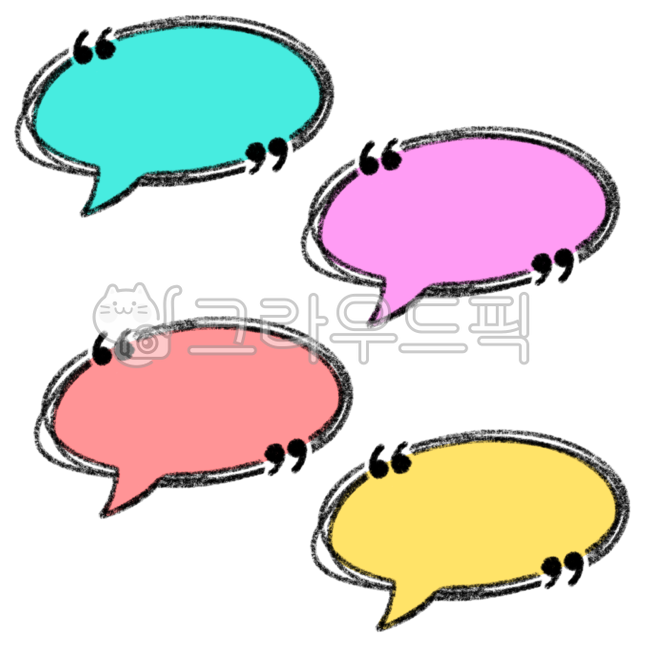 말풍선, 말풍선png, 말풍선일러스트, 색연필말풍선, 말풍선그림, 사진,이미지,일러스트,캘리그라피 - pepper83작가
