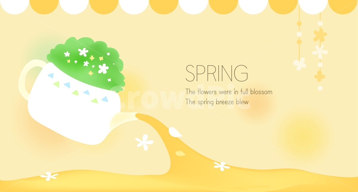 물뿌리개,꽃,꽃잎,풀,봄,일러스트,봄,계절,spring,season,그래픽,일러스트레이션,graphic,illustration