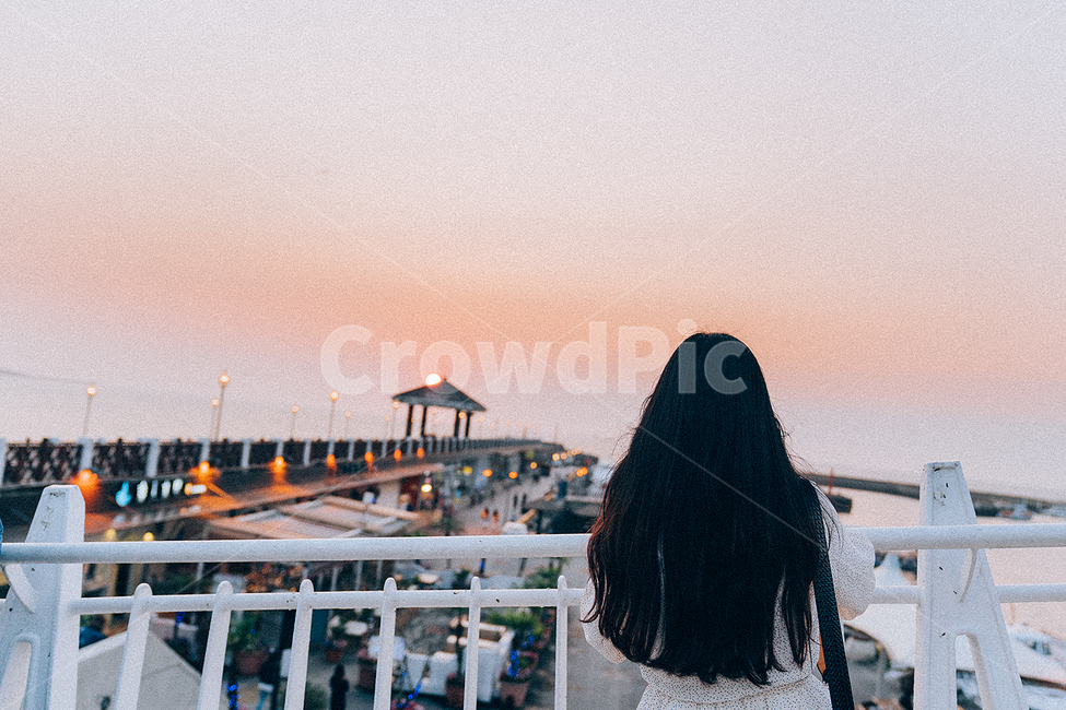 일몰,여동생,sunset,대만,워런마터우,단수이,사람,인물,인간,human,person,여성,여자,woman,female,lady
