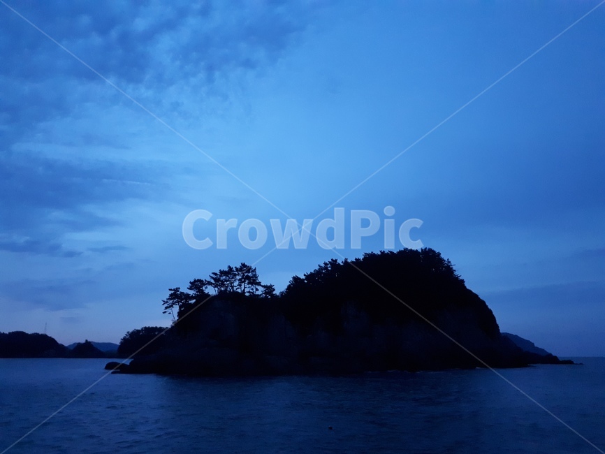 섬,바다,몽환,푸른,sea,blue,풍경