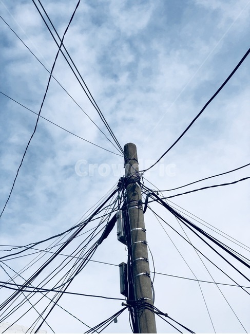 익선동,오후,하늘,구름,파란색,전선,전봇대,산업,industry,industrial,에너지산업,energy industry,utility pole,전신주