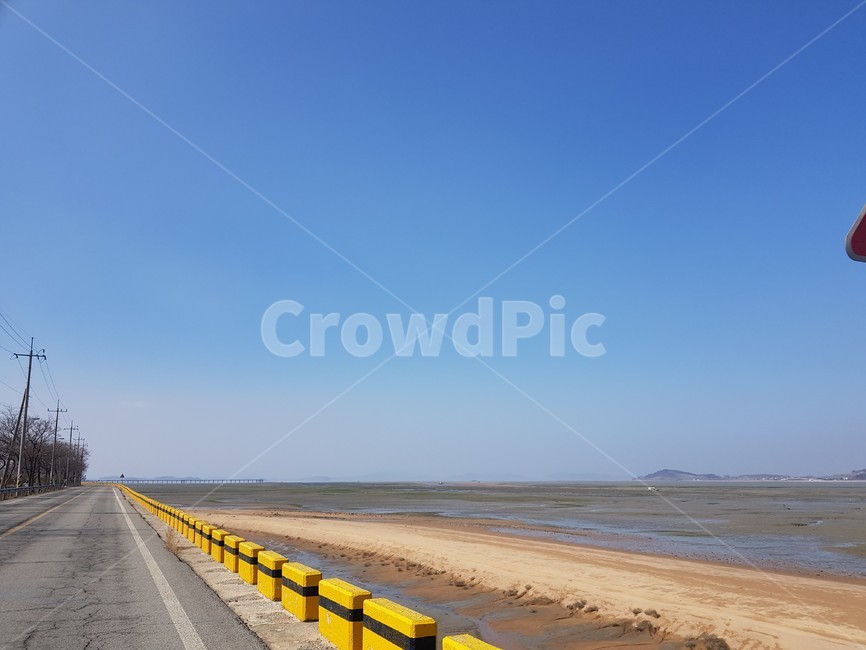 도로,road,갯뻘,하늘,길