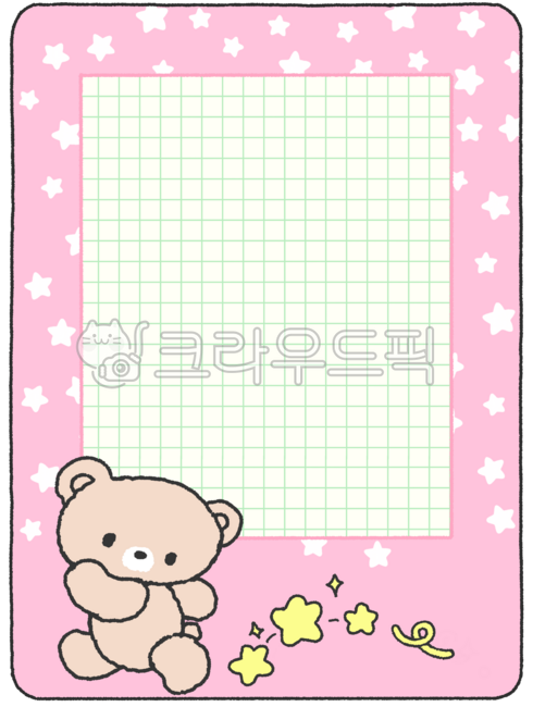 Teddy bear,memo,background,note,memo,star,grid,check,pink,cute,bear character,illustration,grid,teddy bear drawing,memo design,character background,background for writing,pencil writing,note background,background for printing,hand draw