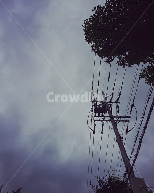 흐린하늘,전기줄,전봇대,나무,비오기전,자연,풍경,nature,landscape,cable,케이블,power lines,전력선,electric transmission tower,송전탑
