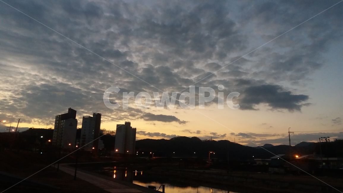 오후,노을,풍경,하늘,구름