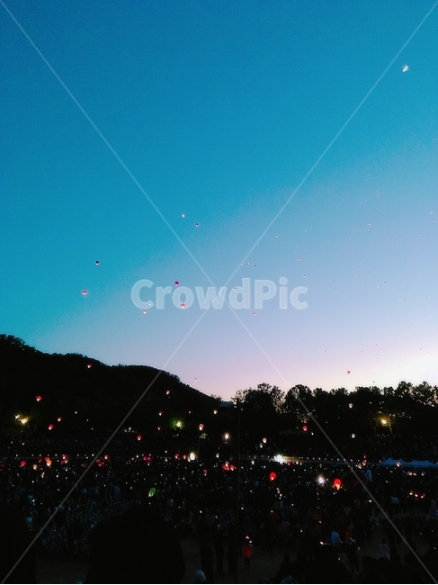 해질녘,풍등,풍등날리기,sunset,하늘,야경,밤,풍경,nightscape,night,landscape