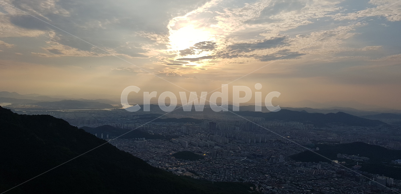 하늘,석양,노을,구름,자연,산,저녁,풍경,빛,landscape,경치,nature,outdoors,옥외,scenery,aerial view,조감도
